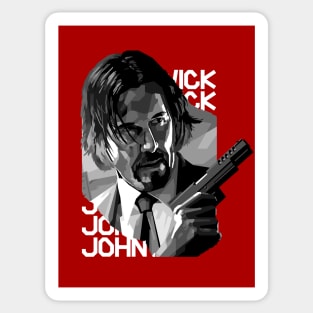 John Wick WPAP Black & white style Sticker